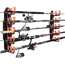 BOOSTEADY Portacanne da Pesca può Contenere fino a 10 Canne, Canna da Pesca per Garage, Portacanne da Pesca Montato a Parete o a Soffitto, Regalo per