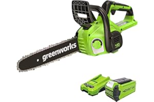 Greenworks G40CS30IIK2 Tronçonneuse à Batterie, Longueur du Guide-Chaîne de 12 Pouces (30cm), Vitesse de la Chaîne de 4,2 m/s, Poids de 2.6kg,Batterie 40V 2Ah et Chargeur, Garantie 3 Ans