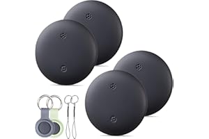 Reyke Smart Tag Pro - Lot de 4 trackers de Valise compatibles avec Apple Où est ? Application (iOS Uniquement) - Localisateur de clés pour clés, Bagages, Valise, Portefeuille, étanchéité IP67