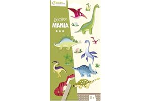 Avenue Mandarine CC047C - Un sachet Decalco Mania comprenant 2 feuilles de décalcomanies, Dinosaures