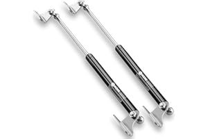 23" Gas Struts 100Lb/445N Gas Spring Shocks with L-Type Mount Brackets for Queen RV Bed Tool Box TV Cabinet Trap Door Floor Hatch Lid Truck Canopy Cover 2pcs by IAQWE