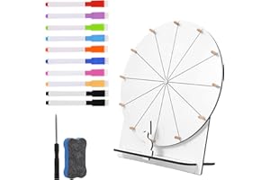 EILYGK 12 Inch Prize Wheel, Portable 12 Slots Spin The Wheel Spinning Wheel Roulette Wheel Game Set, Wheel of Fortune Spinning Wheel for Trade Shows,Home Game,Christmas Games-White