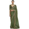 Fashion Basket Women's Woven Georgette Saree With Blouse Piece (SSFB-SARI2845)