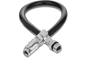 Bewudy 14'' Tire Inflator Extension Hose, Tyre Pump Clip-On Air Chuck Adapter for Quick-Inflation Lock, High-Pressure Tube Quick Connect for Car, Motorcycle, Bicycle Maintenance Accessories