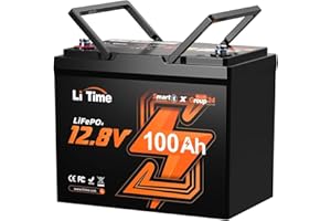 LiTime 12V 100Ah BCI Group 24 Bluetooth LiFePO4 Batterie, batterie au lithium avec BMS 100A et protection basse température, Max.15000 cycles, Parfait pour camping-cars, van, remorque, bateaux