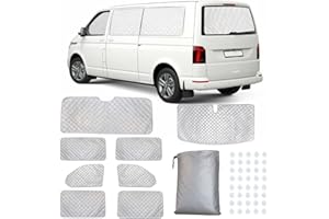 ‎OPALTOOL 8 Teilige Sonnenschutz Auto Frontscheibe, Sonnenschutz Abdeckung Auto Internes Thermorollo-Set, Faltbare Frontscheibenabdeckung Ersatz für VW T5 T6