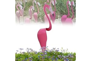 GEHANICO Flamingo Wind Spinner Florida Dancing Birds Garden Metal Art Metal Sign Flamingo Sculpture OrgnmentOutdoor Swirling Flamingo Wind Sculpture for Garden Decor (Rose Red)