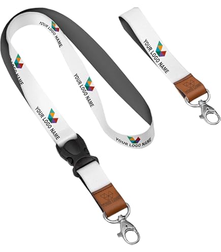 2 stuks Lanyard voor nekpols met draaibare kreeft gesp en echt leer, voor ID -badgehouder, sleutels, camera, mobiele telefoon (roze bloem