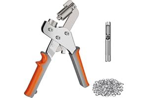 ARESVRGO Alicates para Ojales,Maquina Ojales Metalicos 10 mm con 500 Ojales (ø Interior 10 mm) Perforadora de Ojetes para Lonas Ligero,Flexible Ideales para Telas,Lonas y Toldos