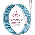 (60W) Charger For Google Pixel 9 / 9 Pro XL Fold Pixel 8a/Pixel 8/Pixel 8 Pro Pixel 7/7 Pro/7a Pixel 6/6 Pro/6a Cable USB C to USB C Cable Type C Fast Charging Pixel 9 Phone Charger Cable (BLUE)