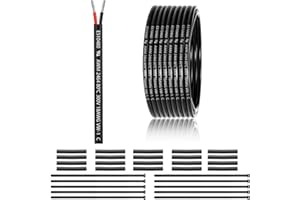 ENERJOUR 18 AWG 2×0.75mm² 2 Core 12V 24V Electrical Wire 50FT/15M, 18 Gauge 2 Conductor Wire Cable Stranded Tinned Copper PVC Twin Wires for LED Strips Lighting, Outdoor Cable, Automotive, CE Listed