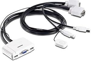 TRENDnet 2-Port USB KVM Switch and Cable Kit, Manage Two PC's, USB 2.0, Auto-Scan, Hot-Keys, Windows/Linux/Mac 10.4 or Higher, TK-217i