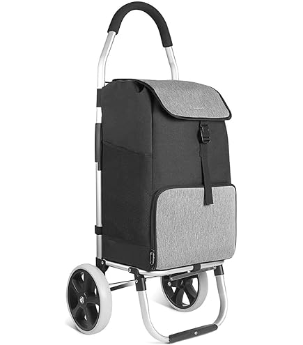 Komodo Boodschappentrolley Met Ritssluiting Aan De Voorkant Boodschappentrolley Met Grote Wielen En Spatbord Draagvermogen 50 Liter 45 X 38 X 96 Cm