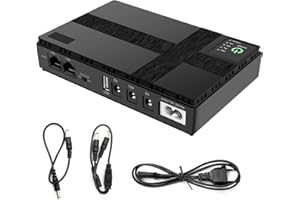 QUEVATI Mini UPS Batteria di Backup per Router,Gruppo di Continuità con 10400mAh PowerBank,USB Uscita 5V 2A USB e 5V 9V 12V 2A DC,Telecamere di Sicurezza, Smartphone,36Wh
