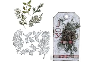 BEETIRRYHU Christmas Leaf Branch Metal Die Cuts Cutting Dies, Christmas Leaf Branch Paper Cards Cutting Dies Cut Stencils for DIY Embossing Card Making Book Tags Decorative Paper Dies Scrapbooking