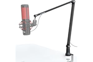 CACENCAN Mikrofonständer Boom Arm, 360° drehbarer Mikrofonständer mit Tischhalterung