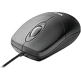 Trust Basi Optical Wired Mouse for Computer and Laptop, 1000 DPI, 3 Buttons, Left and Right Hand Users - Black