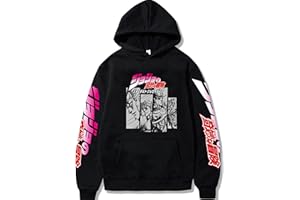 jakeydragon Unisex Anime JoJo's Bizarre Adventure Felpa con Cappuccio Kujo Jotaro Pullover Jonathan Joestar Felpa Casual a Maniche Lunghe