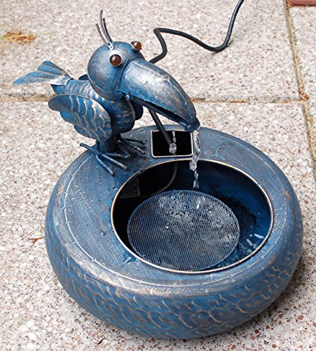 Metallbrunnen Vogel mit Pumpe