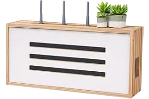 HFGHGDF Caja Router, Caja Router Pared, Router Estantería de TV Cable Ocultar Organizador de Pared, Estante Flotante para Router(Brown)