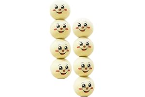 BABANI Holzköpfe Für Sorgenwurm 20mm Holzköpfe Mit Gesicht Zum Basteln Holzperlen Mit Gesicht Holzkugeln Für Sorgenwürmchen Bemalte Glückswürmchen Holzperlen Holzkugel (1,100 Stück)
