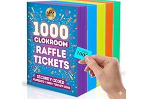 M&M PRIME Raffle Tickets Books 1-1000 3 Pack - Security Numbered Cloakroom Tickets - Lucky Draw, Tombola Draw, Prize Draw and Charity Events (3 Books)