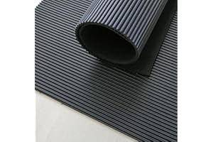 Shield Autocare Rubber Matting Roll | 1m x 1.2m Fine Ribbed Rubber Flooring Mat for Garage Floor, Van, Gym, Shed | Black 3mm Thick Heavy Duty Indoor Outdoor Industrial Non Slip Waterproof Sheet