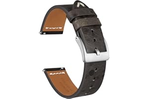 Ayadoo Correa de reloj de cuero italiano hecha a mano para hombres y mujeres, correa de reloj de liberación rápida con hebilla de acero inoxidable, se adapta a 18 mm 20 mm 22 mm