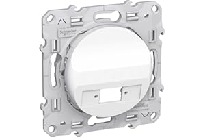 Schneider Electric - Odace Blanc, prise optique 1 sortie, à compléter avec une traversée VDIB6072001 - S520404