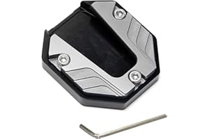 Gereiny Aluminum Alloy Motorcycle Bike Kickstand Extender Foot Side Stand Extension Foot Pad Support Plate Motorbike Accessories Titanium