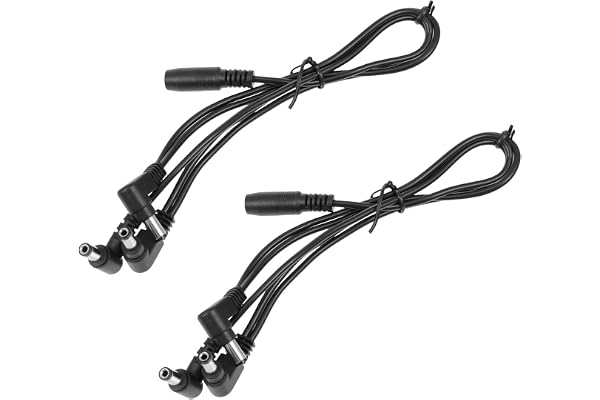 OKUMEYR 2 St Gitarrpedal Strömförsörjningskabel Vägs Dc Splitter med Tålig PVC Effektpedalkabel för Studio och Scen Passar Standard Effekter