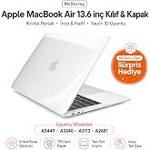 McStorey MacBook Air 13.6 in&ccedil; M2 M3 M4 M5 Uyumlu Sert Kılıf | Ultra Şeffaf Hard Case &ndash; A2681 A3113 A3240 A3449 Tam Uyum İnce 
