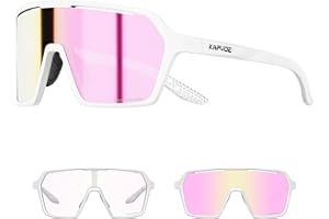 KAPVOE Fahrradbrille Selbsttönend für Herren Damen photochrome Sportsonnenbrille Klar Rennrad Brille TR90 Rahmen Radfahren MTB Radbrille mit UV400 Schutz Sportbrille für Laufen Fahren Triathlon