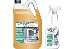 DETER CENTER Neofort Rapido detergente alcalino per piastre forni e griglie rimuove grasso carbonizzato rapidamente - Confezione : 12 flaconi da ml.750