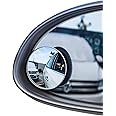 Guance 360 Degree Round Shape Convex HD Glass Frameless Round Convex Rear View Blind Spot Mirror Cars/Trucks/Vans/Bike Universal Product for All -Pack of 2 Pcs