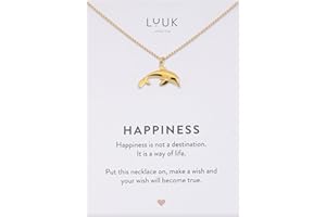 LUUK LIFESTYLE Filigrane Halskette mit Anhänger aus wasserfestem Edelstahl, Geschenk für Frauen, modernes Schmuck Design