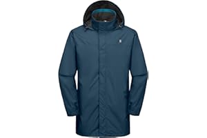 Little Donkey Andy Chubasquero para hombre, impermeable, transpirable, largo, ligero, para exteriores, para bicicleta, cortavientos con capucha