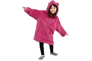 FRILLA Hoodie Decke mit Ärmeln Kinder - Kuschelpullover Kinder zum Anziehen mit Kapuze, Ärmeln und 2 Taschen | PILLOWPET