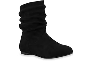 stiefelparadies Damen Stiefeletten Schlupfstiefel Flandell