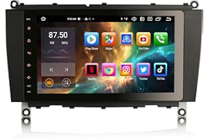 GONFEN 8-calowy ekran IPS 8 rdzeni 6 GB + 128 GB Android 14 radio samochodowe do Mercedes Benz klasy CLK W209 C209 A209 2005-2009 z nawigacją GPS, CarPlay, Android, AUTO DSP, WiFi, 4G, USB, Bluetooth 5.1