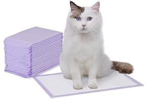 Amazon Basics Empapadores para caja de arena para gatos, paquete de 20, Sin Fragancia, Morado, Blanco