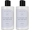 ARATA 1% Salicylic Acid Exfoliating Body Wash 600ml for Body & Back Acne | Prevents Dry, Rough, Bumpy, and Strawberry Skin | Deep Cleanses Skin | For All Skin Types | Body Shower Gel