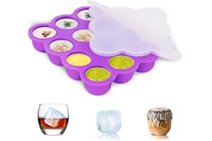 ZOUNICH Silikon Babynahrung Aufbewahrung Behälter, Silikon Babybrei Einfrieren mit Silikondeckel Behälter Gefrierschrank Tray, Wiederverwendbare - Gemüse, Obst Purees, Saucen und Eiswürfel