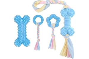 LOHUO Giocattoli da Masticare per Cuccioli, Giocattoli di Corda Cane, 4 Pezzi Giocattoli per Dentizione per Cani Cuccioli Piccoli e Media Taglia, per Cuccioli di Taglia Piccola e Cani di Media