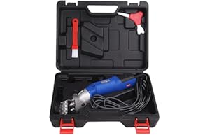 Vinteky Forbici elettriche per pecore, 780W Tosatrici professionali per la toelettatura degli animali Cesoie per capre regolabili Cesoie per lana per Sheep Horse Alpaca (Blu)