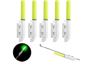 HAPIHOM 5 barre luminose da pesca, allarme LED, set di indicatori di morso per canne da pesca, aste luminose impermeabili con fibbia, per canna da pesca, verde