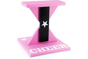 Chunful Cheerleading Balance Trainer 12.2 x 13.19 Inch Wood Wooden Cheer Stunt Training Stand Equipment Cheer Flyer Stand for Flexibility Core Strength and Coordination Training