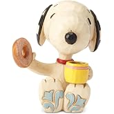 Enesco 6001297 Jim Shore Peanuts Snoopy Donuts and Coffee Minyat&uuml;r Heykelcik, 7,5 cm, &Ccedil;ok Renkli