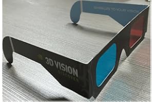 VISION3D 5 paia Occhiali 3D anaglifici rosso blu ciano magenta in cartone Nuovi Modello vision 3D home cinema per vedere il 3D TV Cinema Film PC