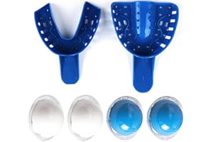 NIYATA Kit d'empreintes dentaires à la maison, kit d'empreintes dentaires en plâtre, comprend cuillère à mouler supérieure, inférieure, pâte à mouler